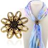 Klip damski Retro Alloy Flower Circle Hollow szal Szaliki Szalik Klamra Euramerican