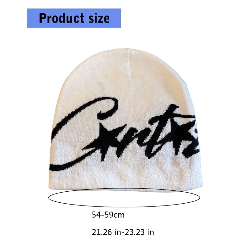 American Style Knit Beanies For Women Winter Warm Soft Yarn Hat Trendy Streetwear Accessory Unisex Design