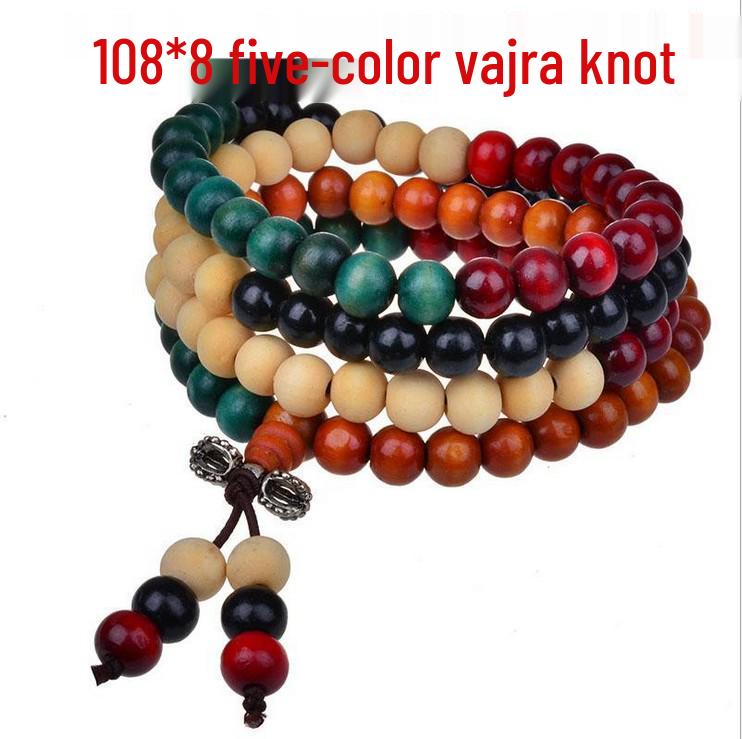 108 Sandalwood Buddhist Beads Bracelet - Fashionable Three-Round Design for Women