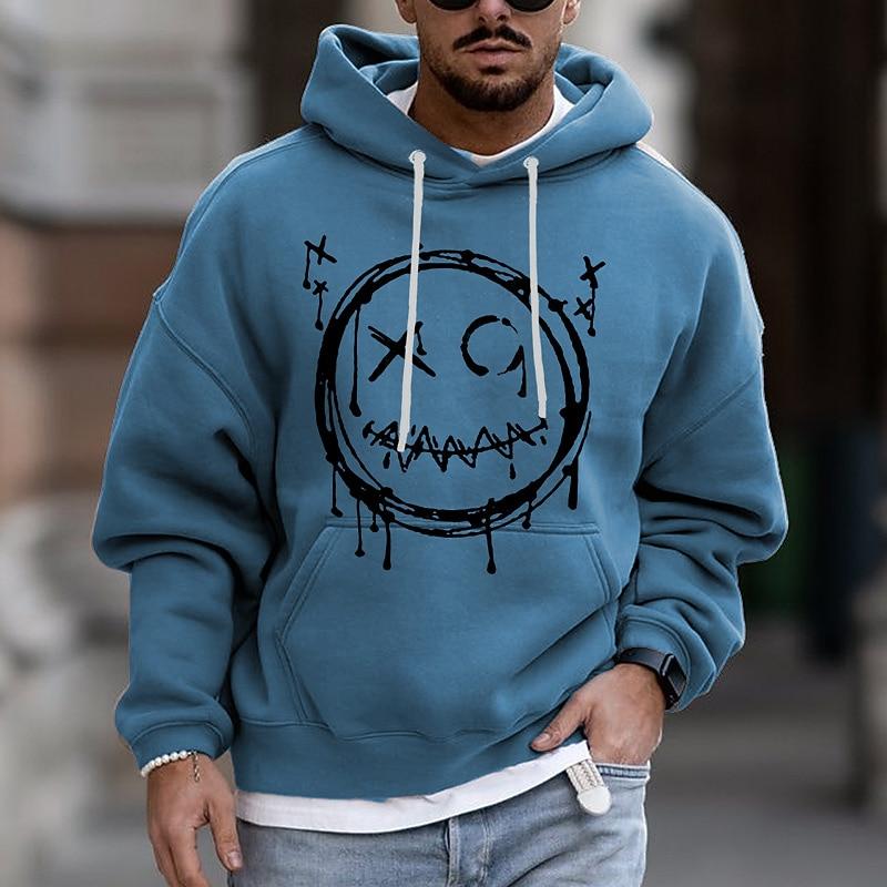 Men's Graphic Prints Hoodies Sweatshirt Designer Basic Casual Long Sleeve Hooded Daily Sports