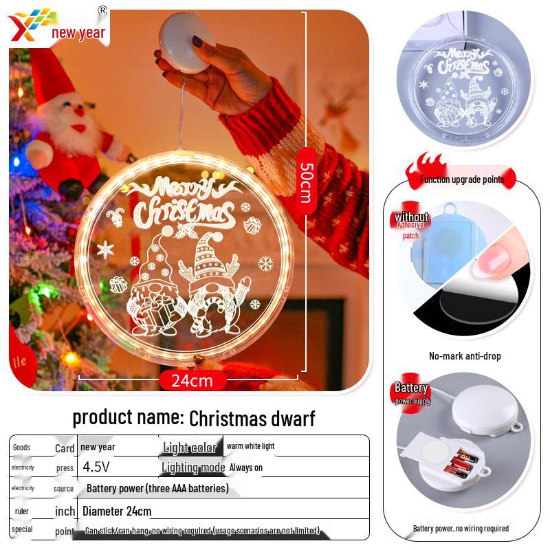 Glowing Merry Christmas LED Suction Cup String Lights for 2025 Holiday Window Display