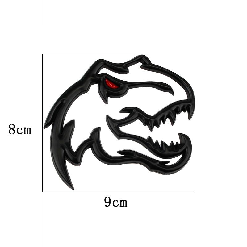 Bil metall Tyrannosaurus Rex Velociraptor Raptor Dinosaur Logo Bagasjerom Body Badge Emblem Dekaler Dyrestyling-klistremerke
