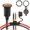 CERRXIAN 12V/24V Fixed Thread Cigarette Lighter Socket Extension Cable,20A 13AWG Waterproof Cigarette Lighter Female Socket Replacement
