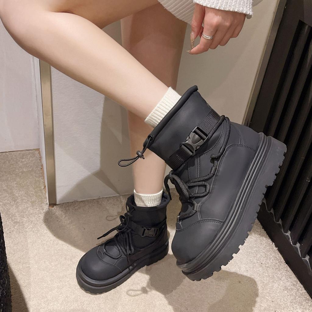 Waterproof Snow Boots Women's Winter 2025 New Wool Integrated Warm Cotton Shoes Thick-soled Versatile Velvet Short Boots