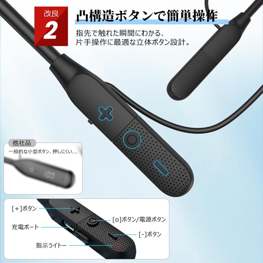 SOPPY Neckband Bluetooth 30 Hours of Continuous IPX4 Wireless Earbuds for Compatible with Android and iPhone Earphones, V6.0, Playback, Waterproof,