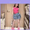Trendy Summer Girls Outfit Set 2024 Korean Style Sleeveless Top And Stylish Pleated Skirt Pants For Ages Eight And Up