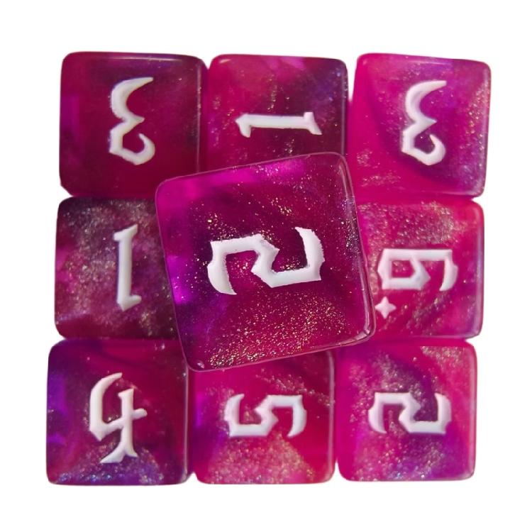 Round Corner Six Sided Dices Bulk, Pack of 6 Assorted Color 16mm D6 Acrylic Dices Cubes with Large Number for Kids Use