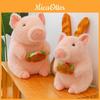 Adorable Pink Hamburger Dudu Pig Plush Toy Soft Cuddly Stuffed Doll For Girls