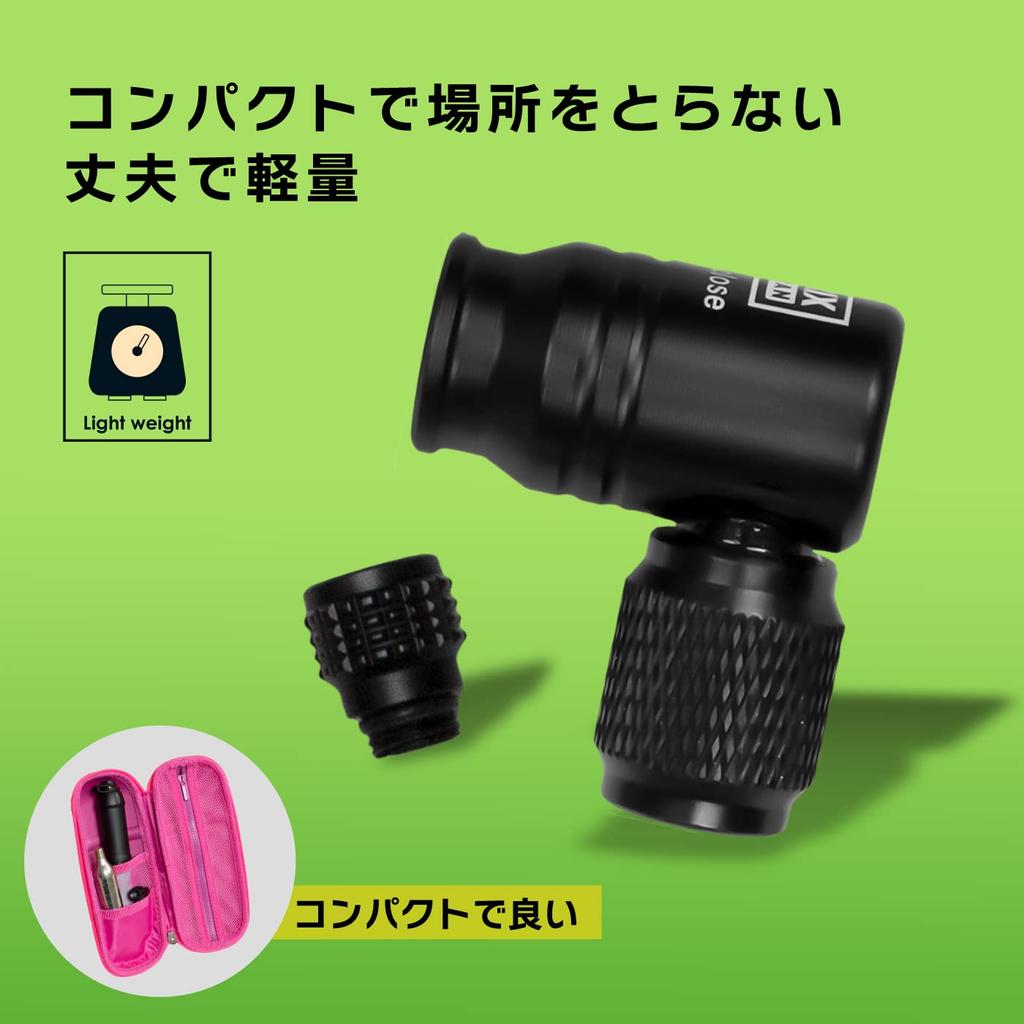 GORIX CO2 Inflator Head Bicycle Air Pump Rotating Road Bike CO2 Head Adjustment Portable Air Pump All Valves Lightweight Compact Mini Pump Small 360°