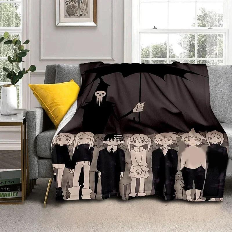 Anime Soul Eater Throw Blanket Soft Cozy Flannel Blanket for Sofa Bed Office Travel Camping Home Decor Gift