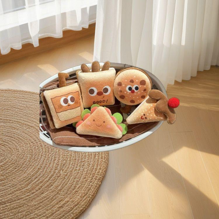 Adorable Bread Plush Burger Pendant Keychain for Backpacks & Bags