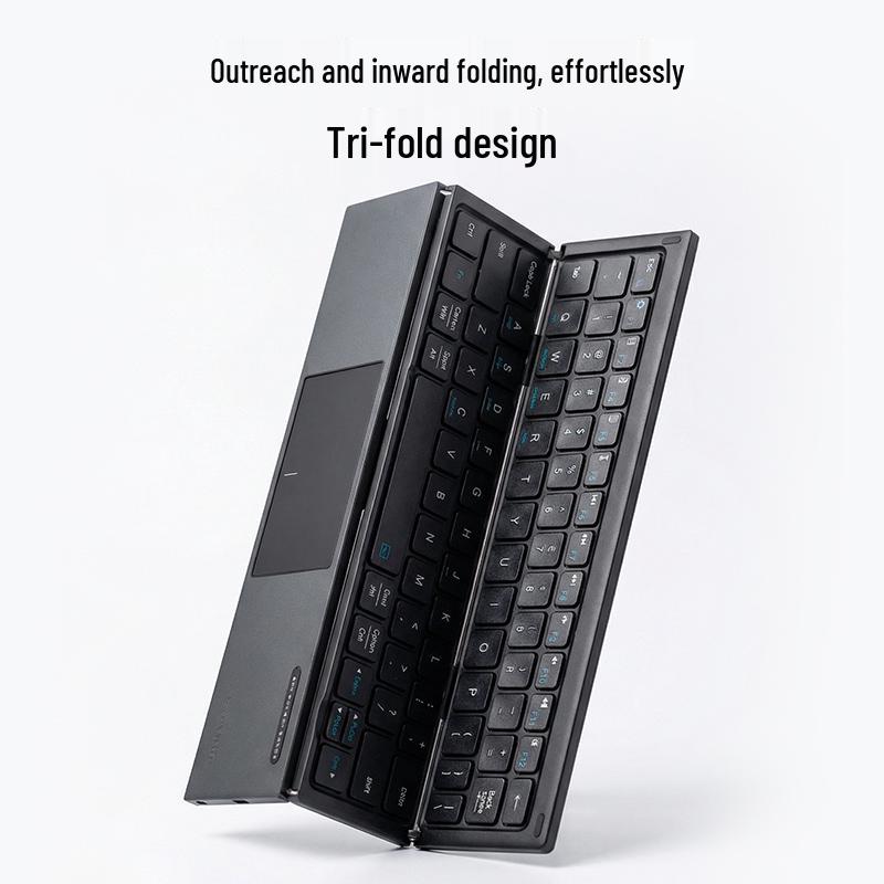 SANWA Wireless Bluetooth Foldable Touch Keyboard: Ultra-Thin & Lightweight, Universal Compatibility with iPad, Tablet, Phone, Computer