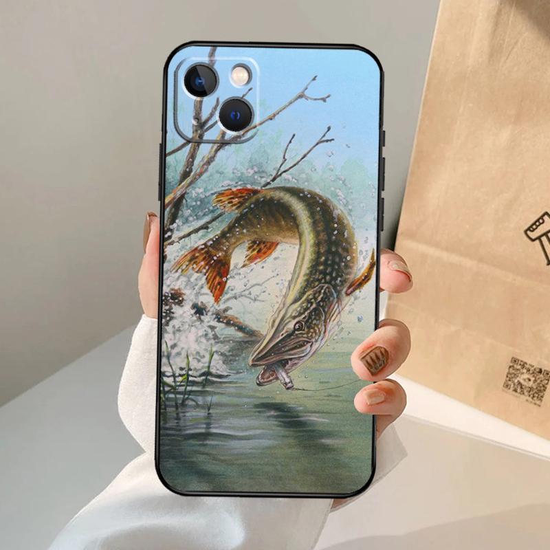 Art Fishing Lure Phone Case For iPhone 17 Air 16 15 14 13 12 11 Pro Max 12 13 Mini 15 16 Plus 16e Cover Coque