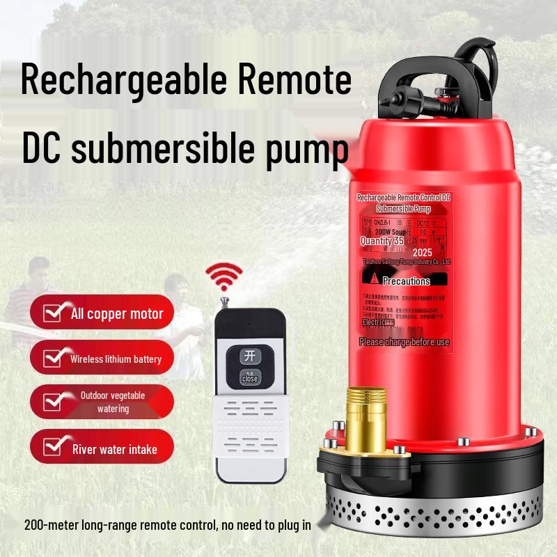 Rechargeable Wireless Remote Control Submersible Water Pump for Agricultural Irrigation
