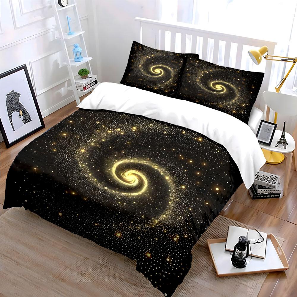 Galaxy Swirl Three-Piece Set Decor Multiple Sizes Kid'S And Adults' Bedroom Exquisite 3Pc Bedding Set, Gift