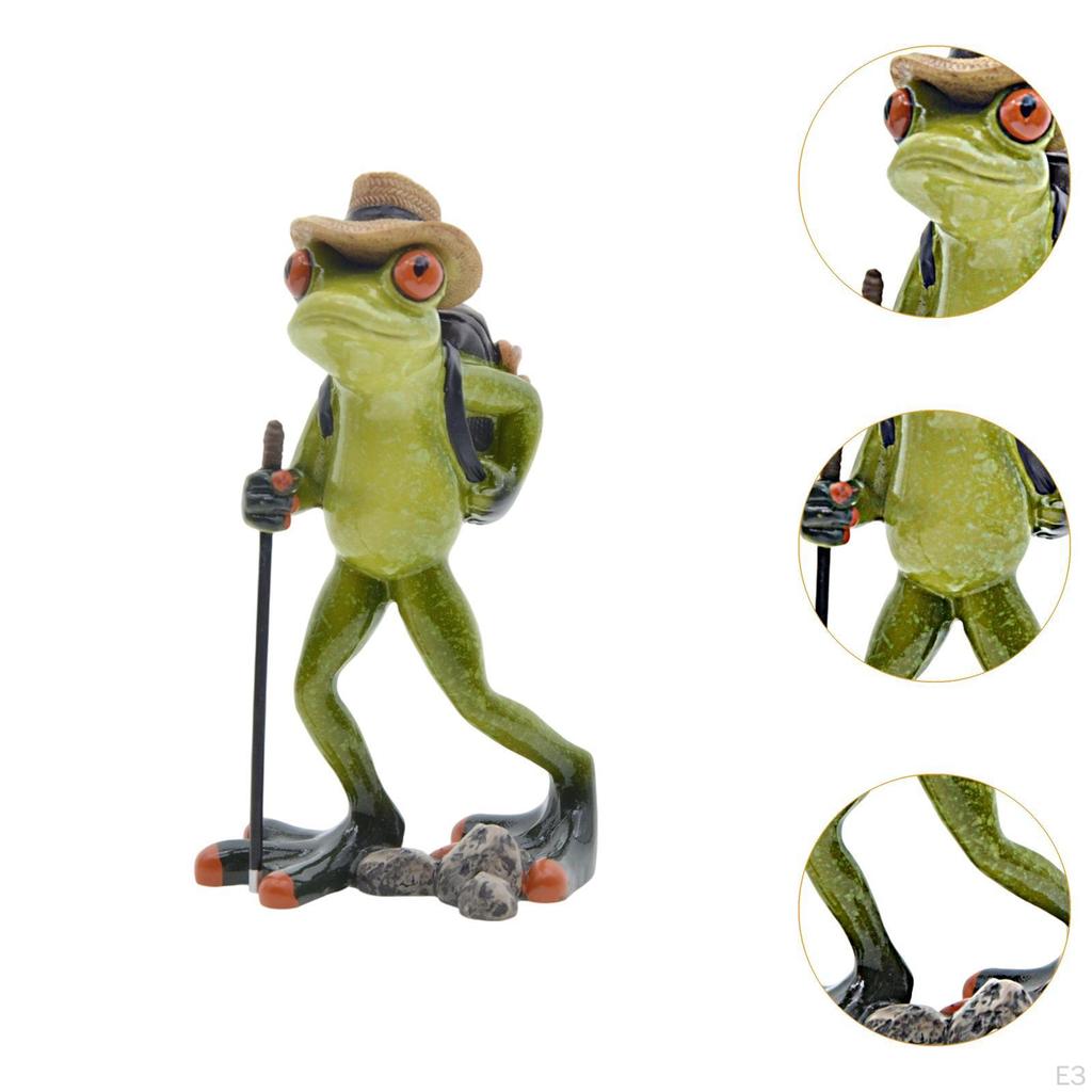 Frog Figurine Resin Art Piece Collectible Decor for Indoor