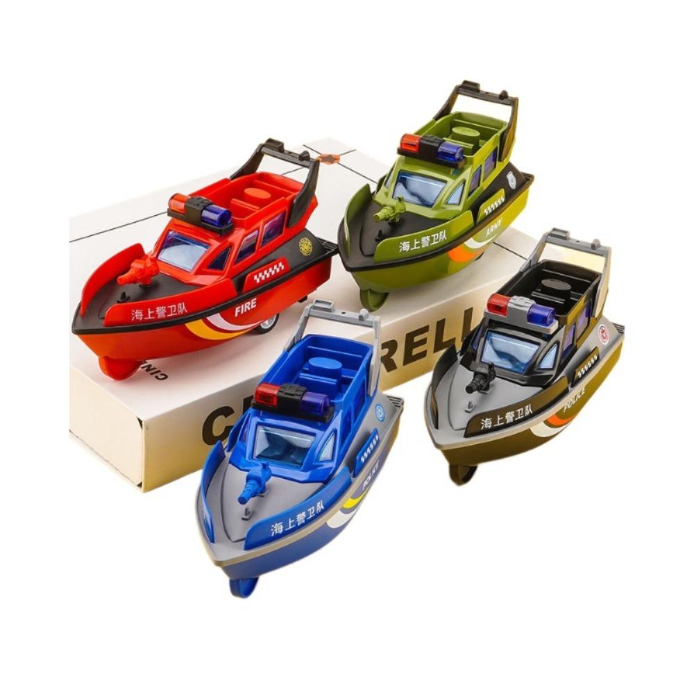 Emulational Freewheeling Speedboat Toy Thickened Slide Toy Durable Patrol Boat Toy  for Boys Gifts