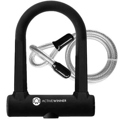Active Winner Cykel med Trådnyckel Cykellås Silikonskydd U-lås