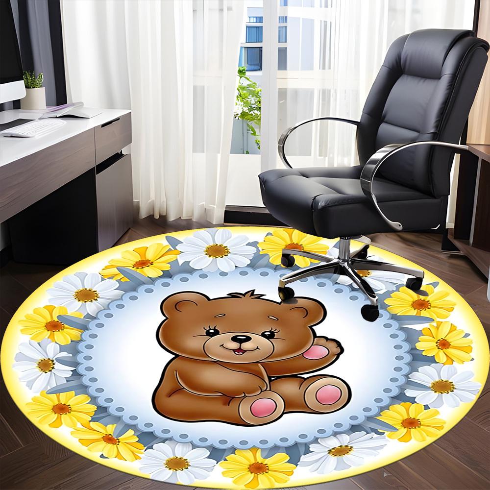 

1pc Teddy Bear Chair Carpet for Office, Non-slip, Soft and Durable Leisure Rug, Perfect for Office, Living Room yy251103111 80cm by 80cm