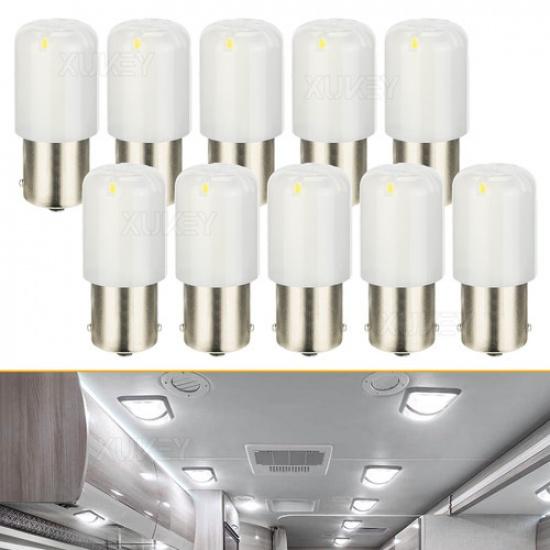 10x Super Bright White 1156 RV Trailer 18SMD Car LED 1141 Interior Light Bulb