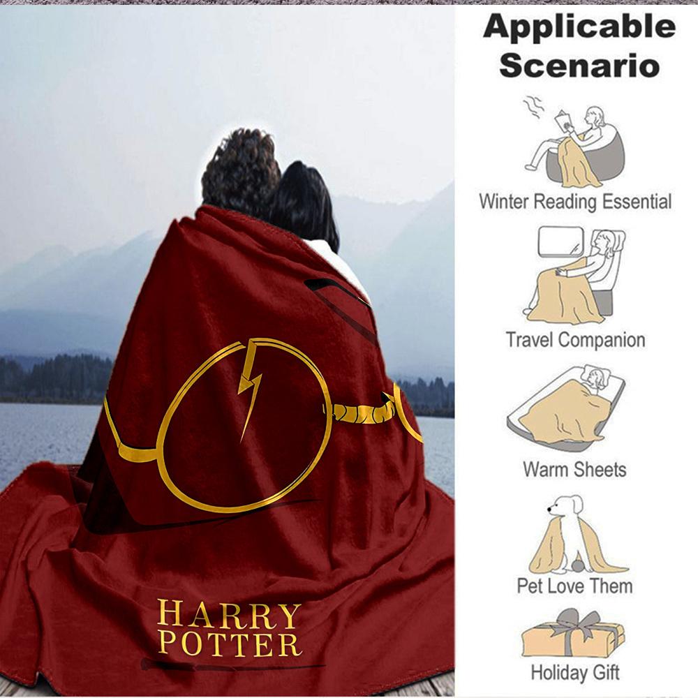1pc Harry Potter Soft Skin-Friendly Flannel Blanket with Digital Printing, Various Sizes Available for Family, Friends, Birthday