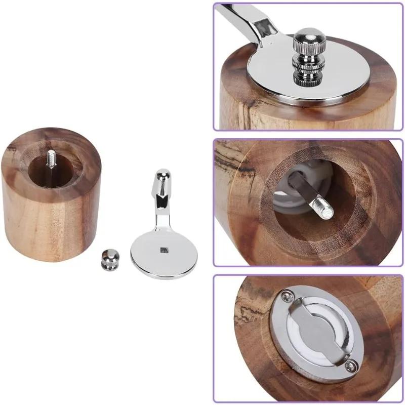 Pepper Mill Set, Manual Pepper Mills, Classical Hand Shake Wooden Pepper Grinder Set or Salt Grinder,Enjoy Fresh Ground spices