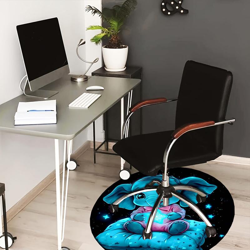 

1PC Elephant Star Non-Slip Floor Round carpet, Office, family, bedroom, Large Area Rug Indoor Rugs, Durable PolyesterH0386 80cm by 80cm