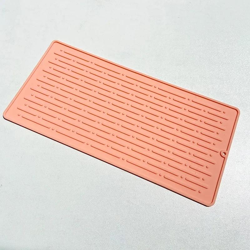 Foldable Dish Drying Mat Drainer Mat Silicone Heat Insulation Placemat Kitchen Sink Mat Anti Slip Pad Coaster Dish Draining Tool