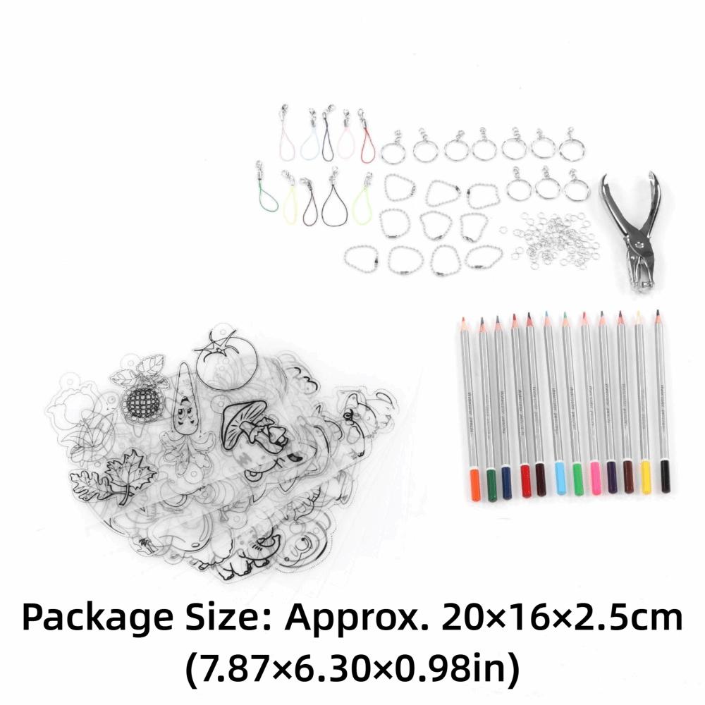 157pcs Manual Shrinky Dink Sheets DIY Color Shrink Film Heat Shrink Sheet Set Creative Craft