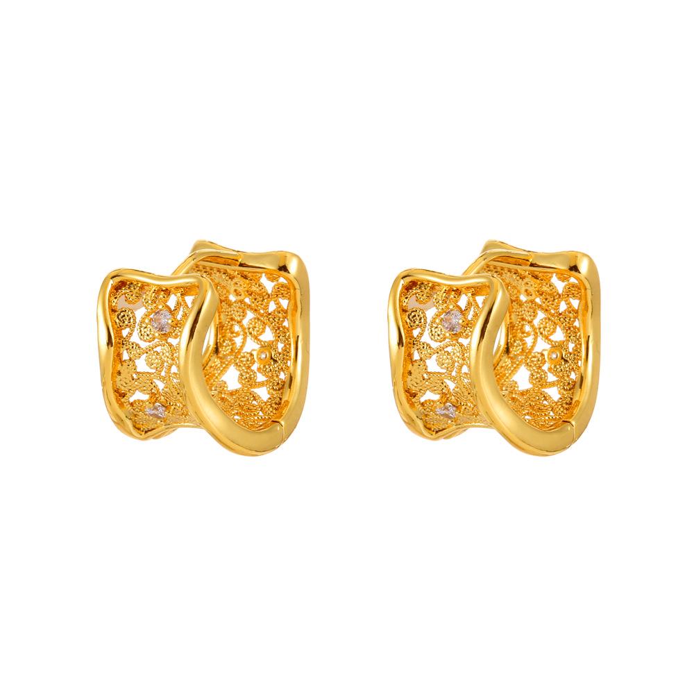 Elegant Geometric Zircon Twist Earrings for Women