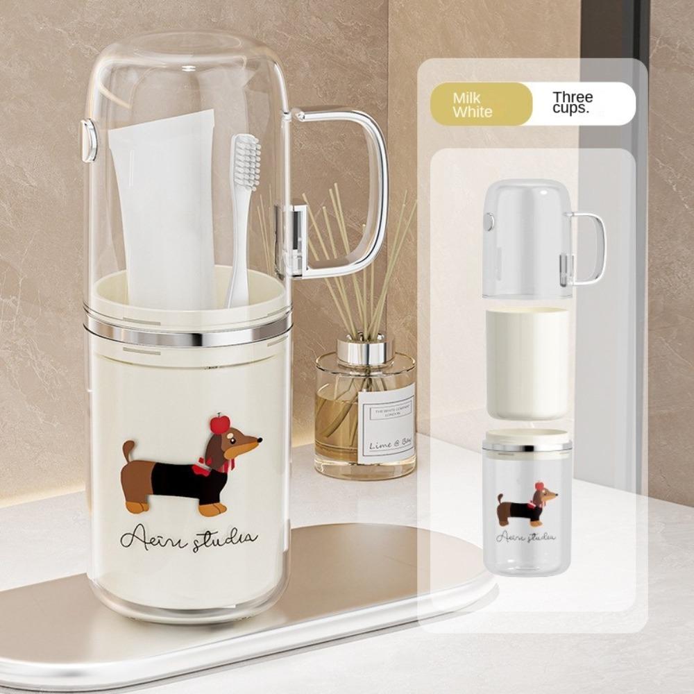 Plastic Brushing Cup Dustproof Mouthwash Cup Portable Tooth Cup  Bathroom