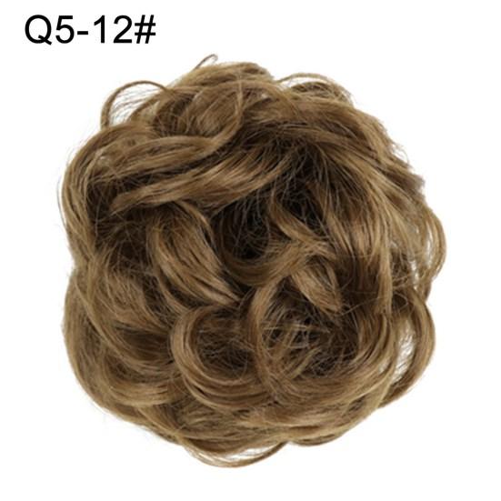 Women Hair Bun Ponytail Extension Wavy Curly Messy Chignon Hairpiece Scrunchie