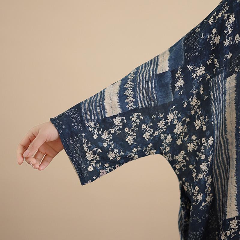 DIMANAF Spring Summer New 2026 Women Plus Size Long Dress Loose Basic Vintage Oversize Long Sleeve Maxi Floral