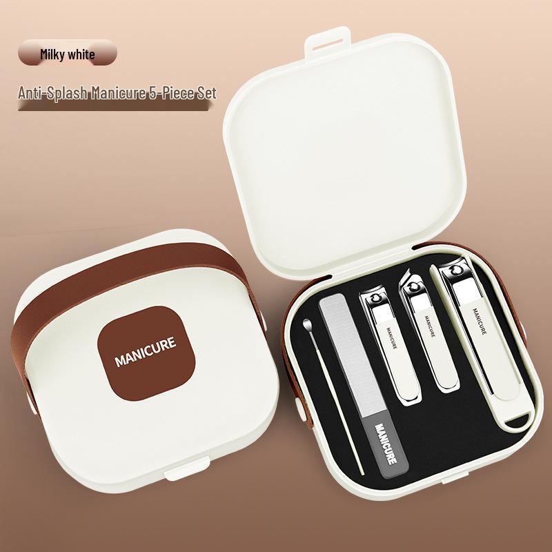 Portable Anti-Splash Nail Clipper & Scissors Set - Handbag Style for Home Nail Care