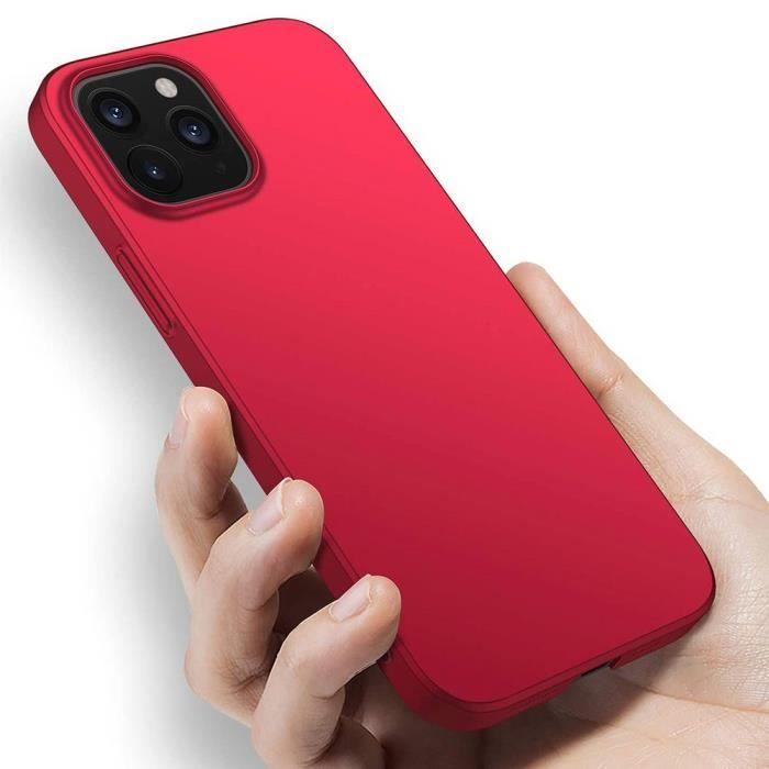 Coque pour iPhone 12 Pro Max - Non spécifié - Rouge - Souple - Silicone - 2 Verres trempés inclus