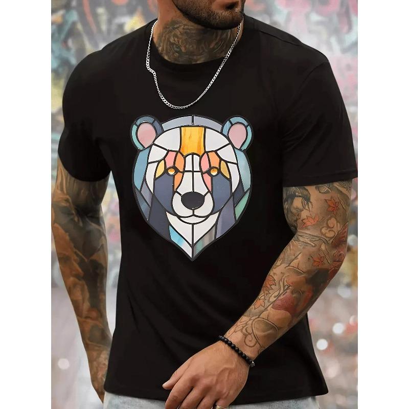 

European sizes Men s Summer Short Sleeve T-Shirt with Letter Print - Casual Round Neck Breathable Top 4XL чорний