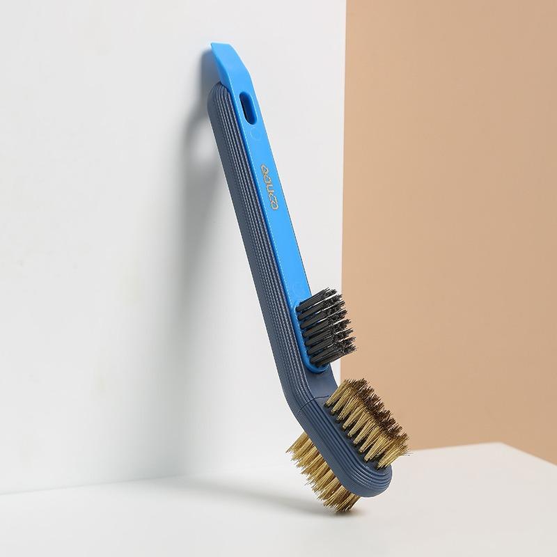 Three-in-one Kitchen Grease Removal Brush Kitchen Stove Cleaning Brush with Scraper Gas StoveRange Hood