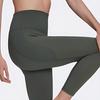 Adidas Solid Color Logo Print High-Waist Fitness Leggings Women Bottoms Green HK6615