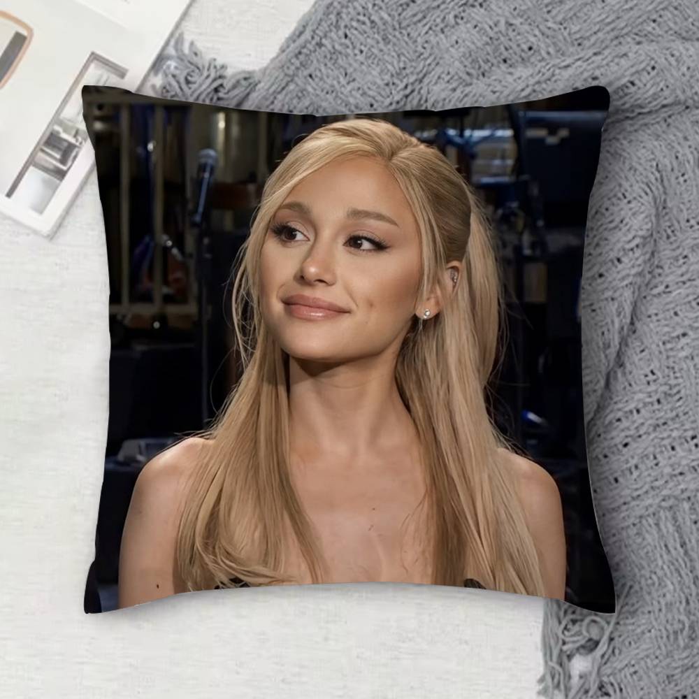 AAriana Grande Zweiseitig Bedruckte Quadratische Dekorative Kissenhülle für Sofa Wohnzimmer Heimdekoration