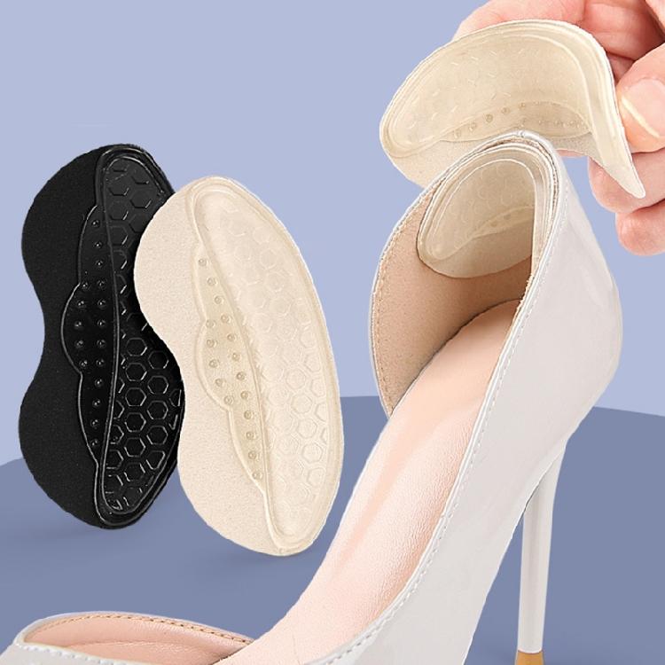 Cushioned Adhesive Heel Inserts with Silicone Paaded Soft Flannel Fabric Heel Grip for Protective Secures Fit in Shoes