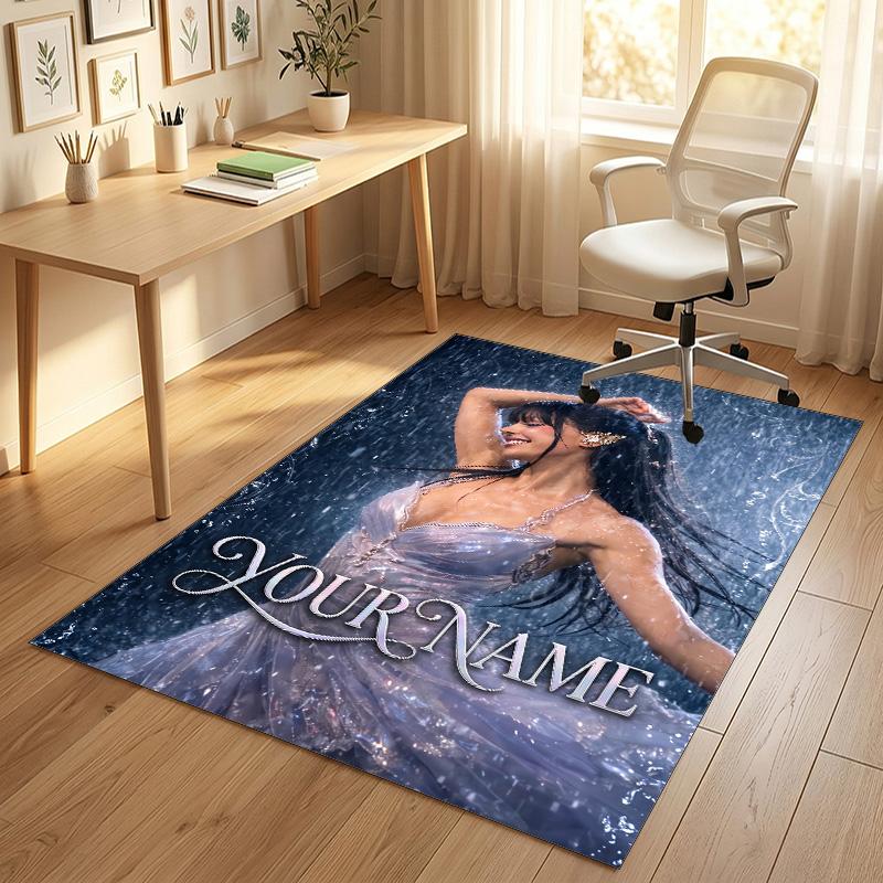 Personalized Crystal Velvet Carpet,Ayliva Custom Printed Name, Plush Area Rug For Home Indoor Decor