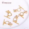 18K Gold Plated Bee OT Toggle Clasps For Necklace Components,Cubic Zirconia Round Toggle Clasps DIY Jewelry Making Supplies
