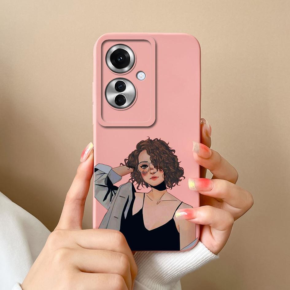 For OPPO Realme 12 Lite C65 Reno11 Pro A60 A59 Cases Back Covers Fashion Girls Boys Liquid Soft Silicone Camera Protection Phone Bags Housing For OPPO