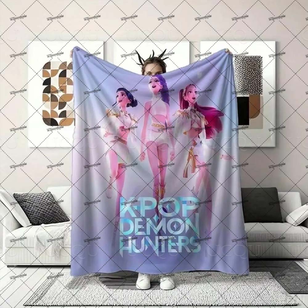 Demon Hunters Huntrix Blankets Quality Winter Warm Throw Blanket Girls Boys Gifts Sofa Bed Blankets Christmas Gifts