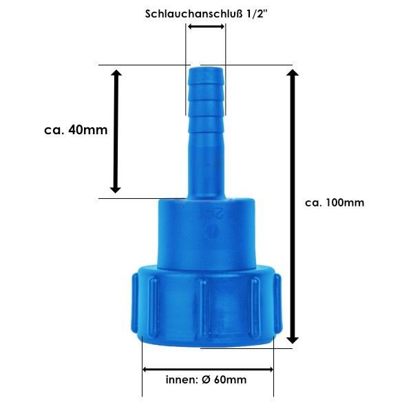 Ibc Gw S60X6 Connector With 1/2" Hose Output For Garden Tank