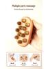 Sandalwood 12-Bead Meridian Massage Comb for Full-Body Large-Tooth Stimulation and Abdomen Rubbing
