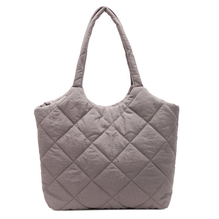 Korean Style Quilted Cotton Tote Bag - Large Capacity, Casual Shoulder Bag for Autumn/Winter 2025.