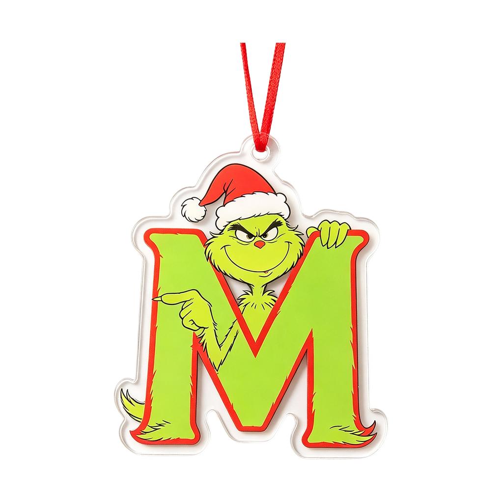 2D Christmas Ornaments, 26 Letters Flat Hanging Decorations for Holiday Decor