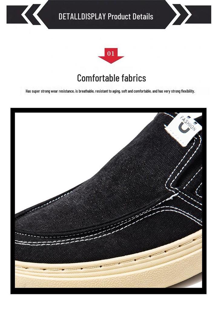 Men's Summer Breathable Slip-On Canvas Shoes - Casual, Fashionable, and Comfortable