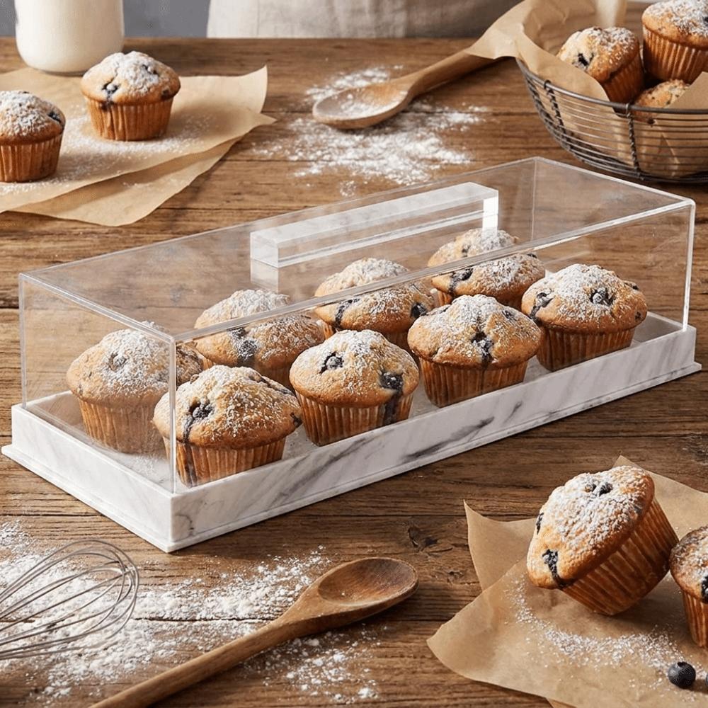 Dust-proof Cake Packaging Box Non-slip Bottom Bread Storage Container Cake Display Tray Hotel